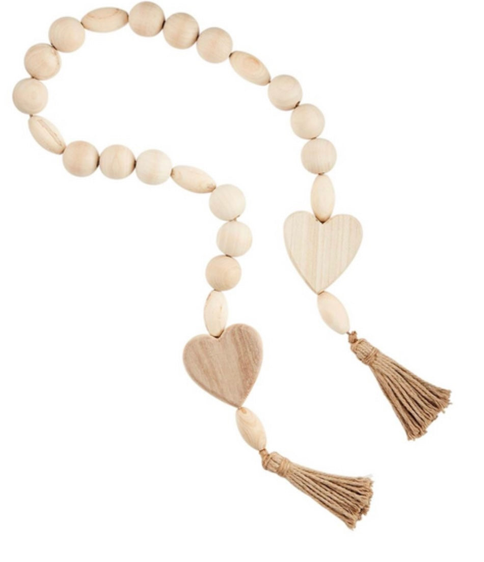 Heart Wood Beads for Jewelry Making - Natural Wooden Beads for DIY Bracelets, Necklaces & Crafting - Perfect for Boho, Hippie & Handmade Jewelry Designs