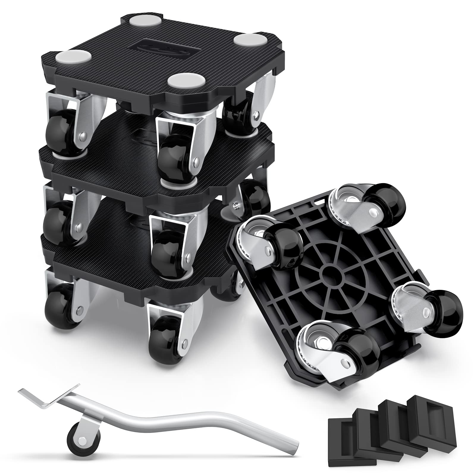 SPACEKEEPER Heavy Duty Furniture Mover Dolly Set with 360° Swivel Wheels - 680 Lbs Capacity Moving Equipment for Sofa, Refrigerator, Cabinet - Ideal for Home Moving, Office Relocation & Warehouse Use