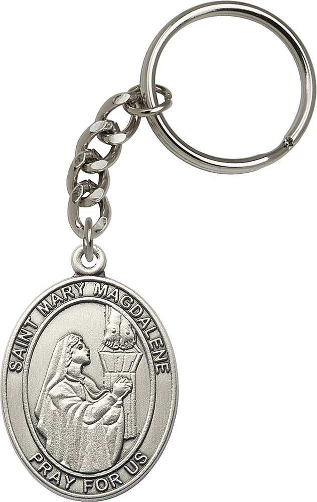 Silver-Plated Mary Magdalene Keychain - Religious Jewelry Gift for Women