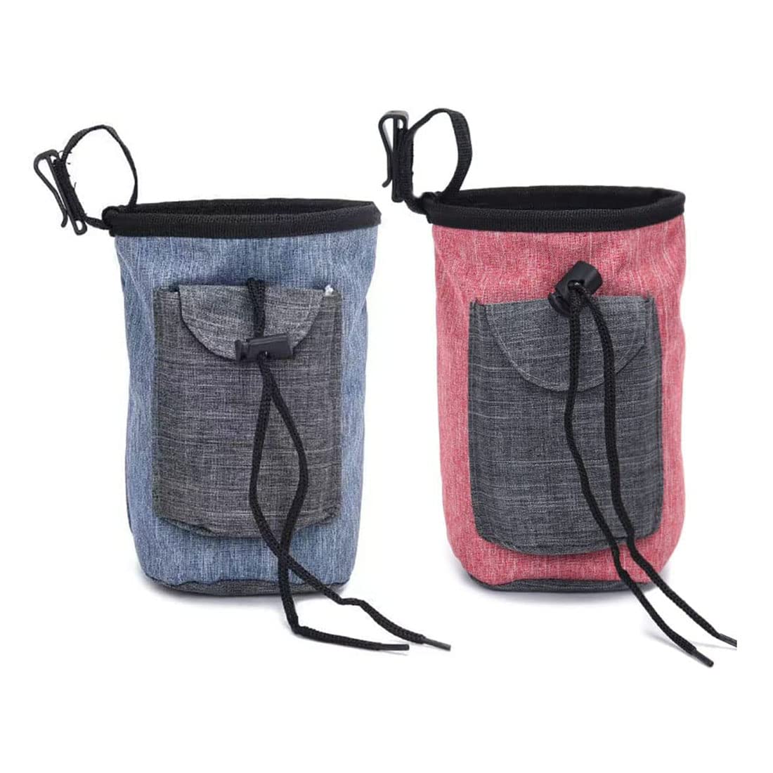 **Best Dog Training Treat Pouch Bag – 3-Way Wear, Holds Pet Toys & Treats, Includes Poop Bag Dispenser – 2 Pack (Blue + Pink) – Perfect for Walks, Training & Outdoor Adventures**