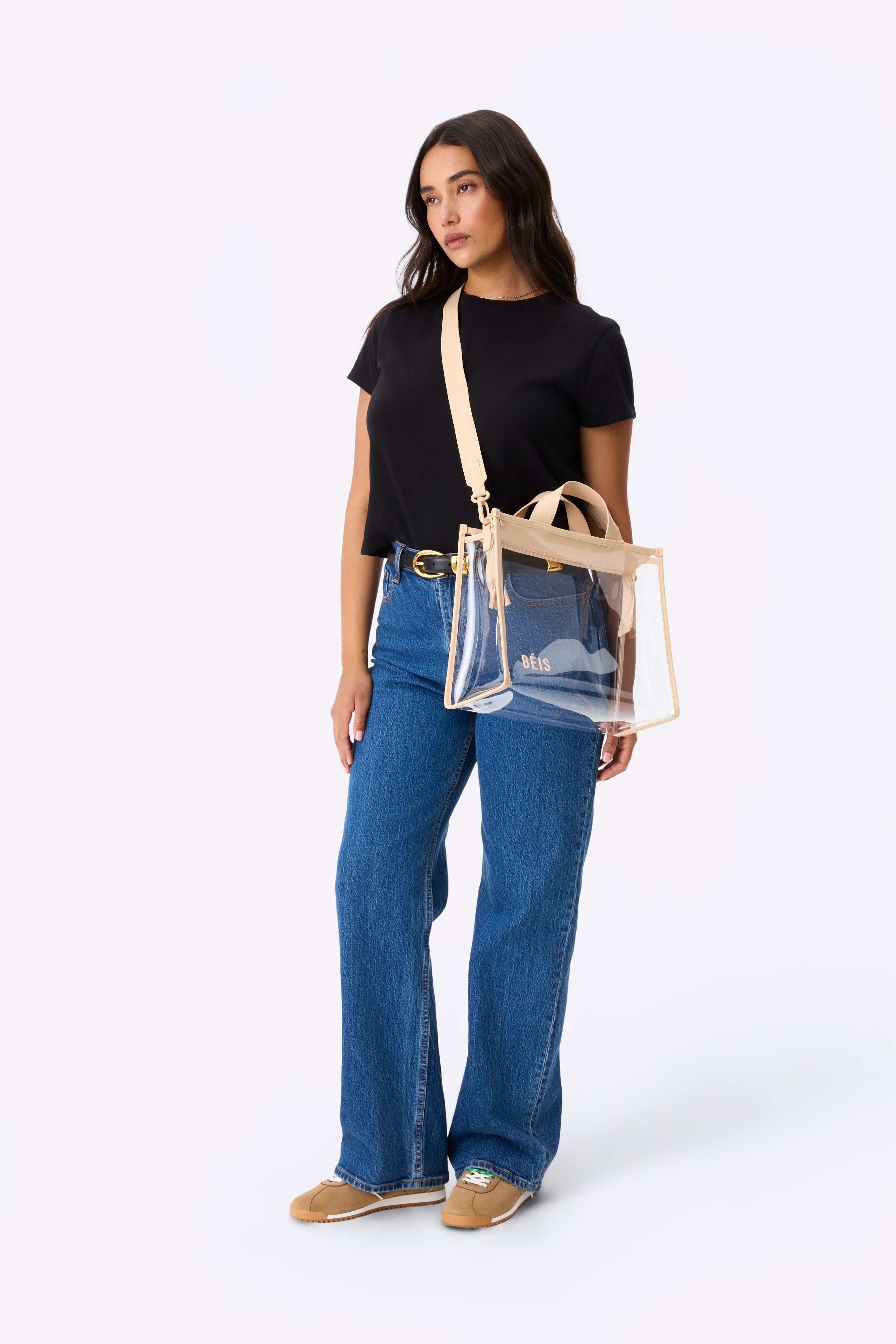 Premium Beige Stadium Tote Bag - Large Durable Canvas Shopper for Women - Perfect for Work, Gym, Beach & Weekend Getaways