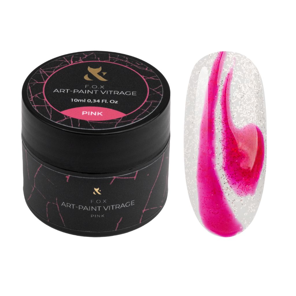 F.O.X Art Paint Vitrage Pink - Glass Stained Paint for DIY Crafts, Windows, and Home Decor - Perfect for Artistic Projects and Creative Designs