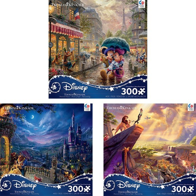 Ceaco Thomas Kinkade Disney Oversized 300-Piece Jigsaw Puzzle - Perfect for Family Game Nights & Disney Collectors