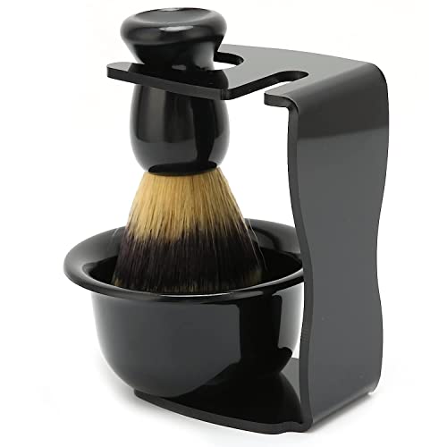 Premium Beard Shaving Brush Set for Men - 3pcs Long-Lasting Large-Capacity Shaving Brushes with Bowl - Perfect for Father's Day & Birthday Gifts - Ideal for Wet Shaving, Grooming Kits & Men's Self-Care Routine