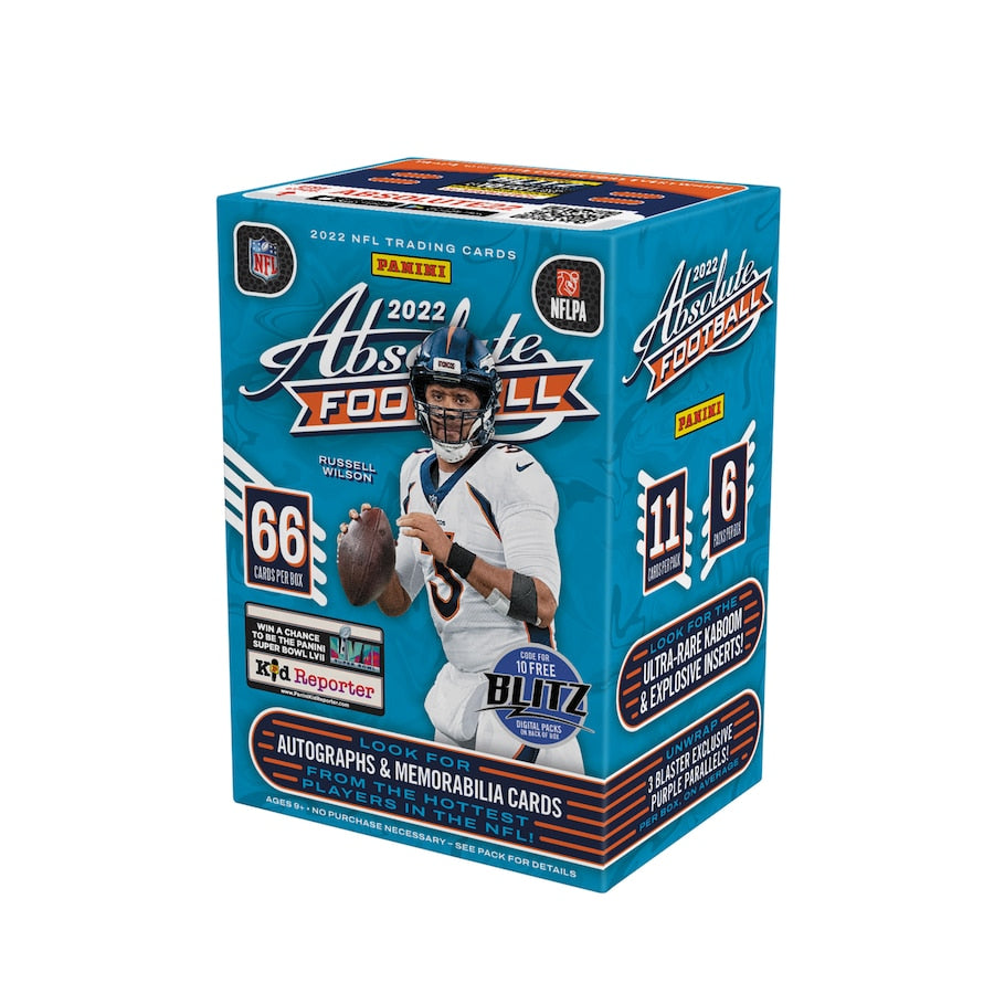 2022 Panini Absolute Football Blaster Box - 12 Packs with Exclusive Rookies & Autographs | Perfect for Collectors, Fantasy Football Fans & Sports Memorabilia Enthusiasts | Great Gift for NFL Fans & Card Game Players