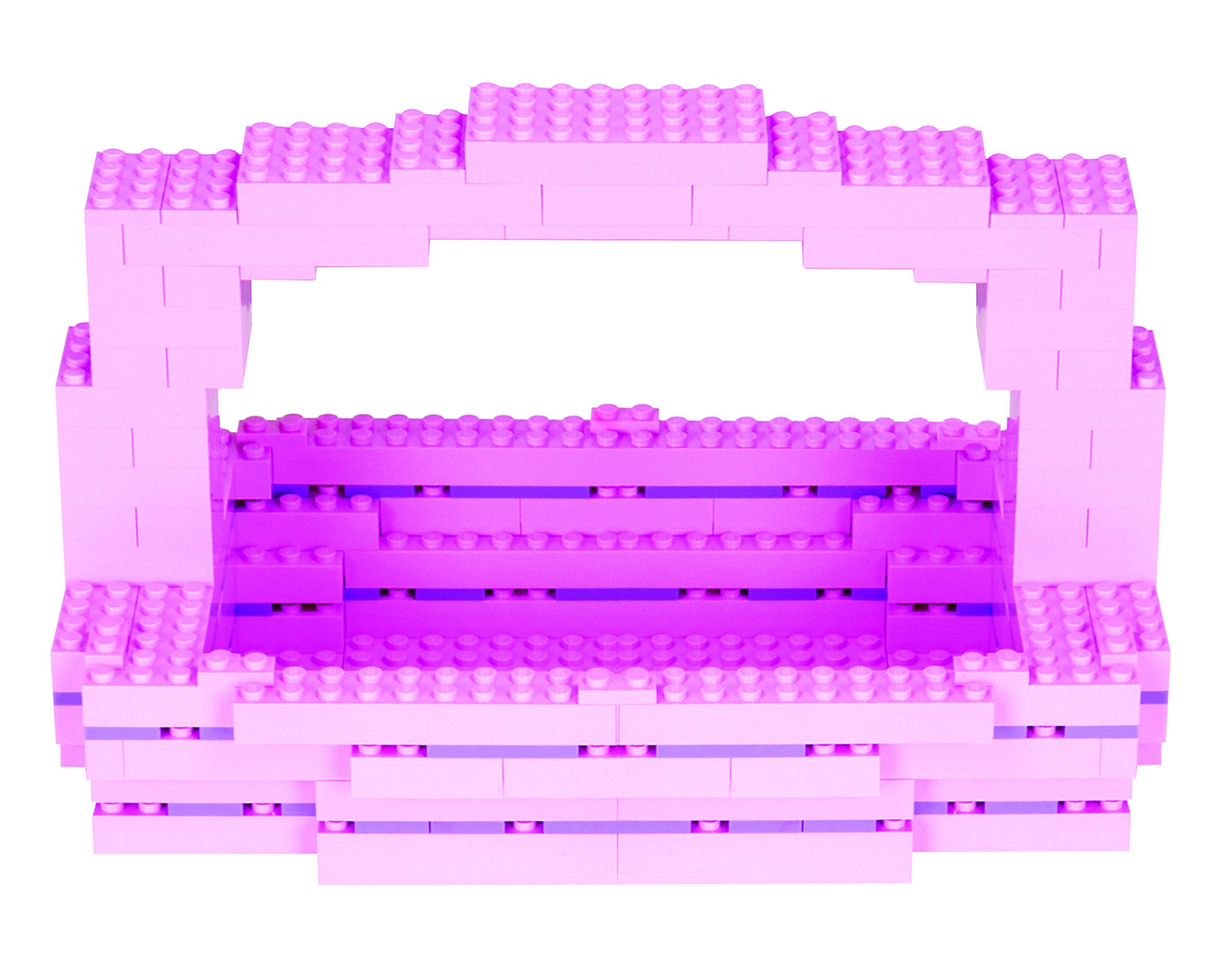 Strictly Briks Easter Basket Building Set - 216-Piece Pink Easter Gift for Kids | DIY Creative Easter Basket | Compatible with LEGO & Major Brands | Perfect for Easter Egg Hunts, Gift Giving & STEM Learning