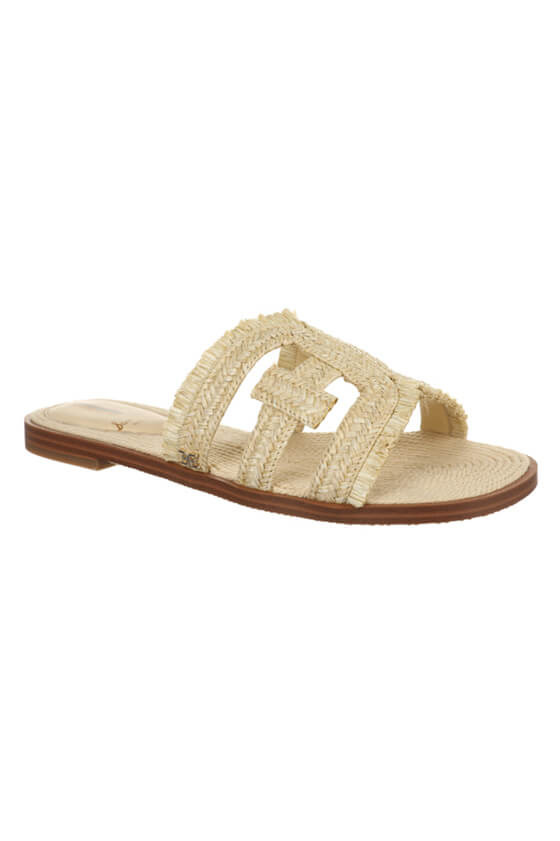 BAY Raffia Slide Sandals for Women - Comfortable Summer Beach Slides with Adjustable Straps | Perfect for Pool, Vacation, and Casual Outings