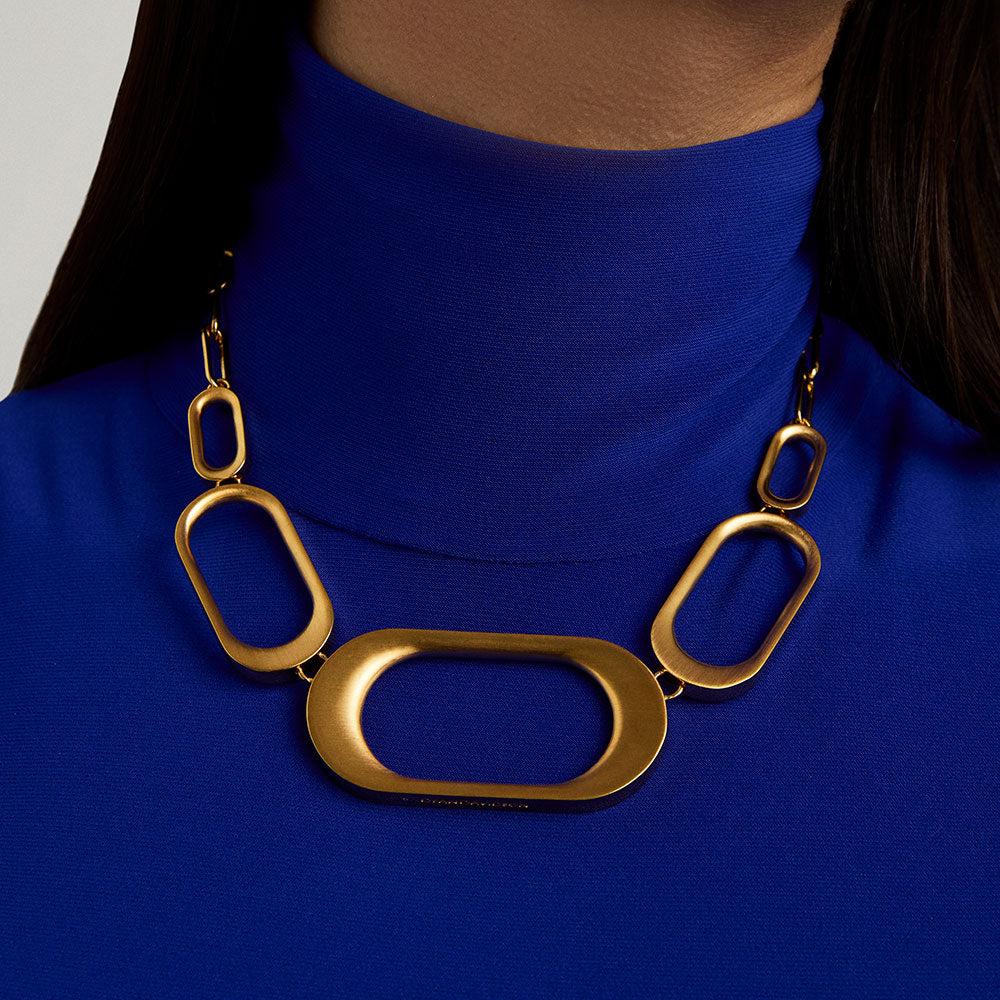 Bleecker Gold Statement Collar Necklace for Women - Elegant Layering Piece for Weddings, Parties & Everyday Wear