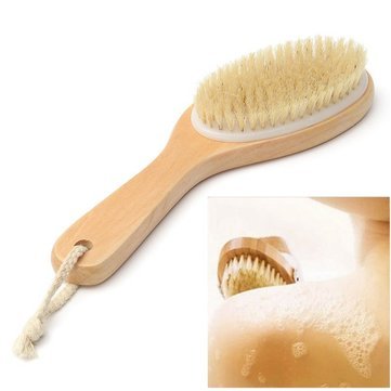 Premium Natural Bristle Body Brush for Dry Skin & Exfoliation - Detox Massage Tool to Reduce Cellulite - Ideal for Shower, Spa & Home Wellness Routine