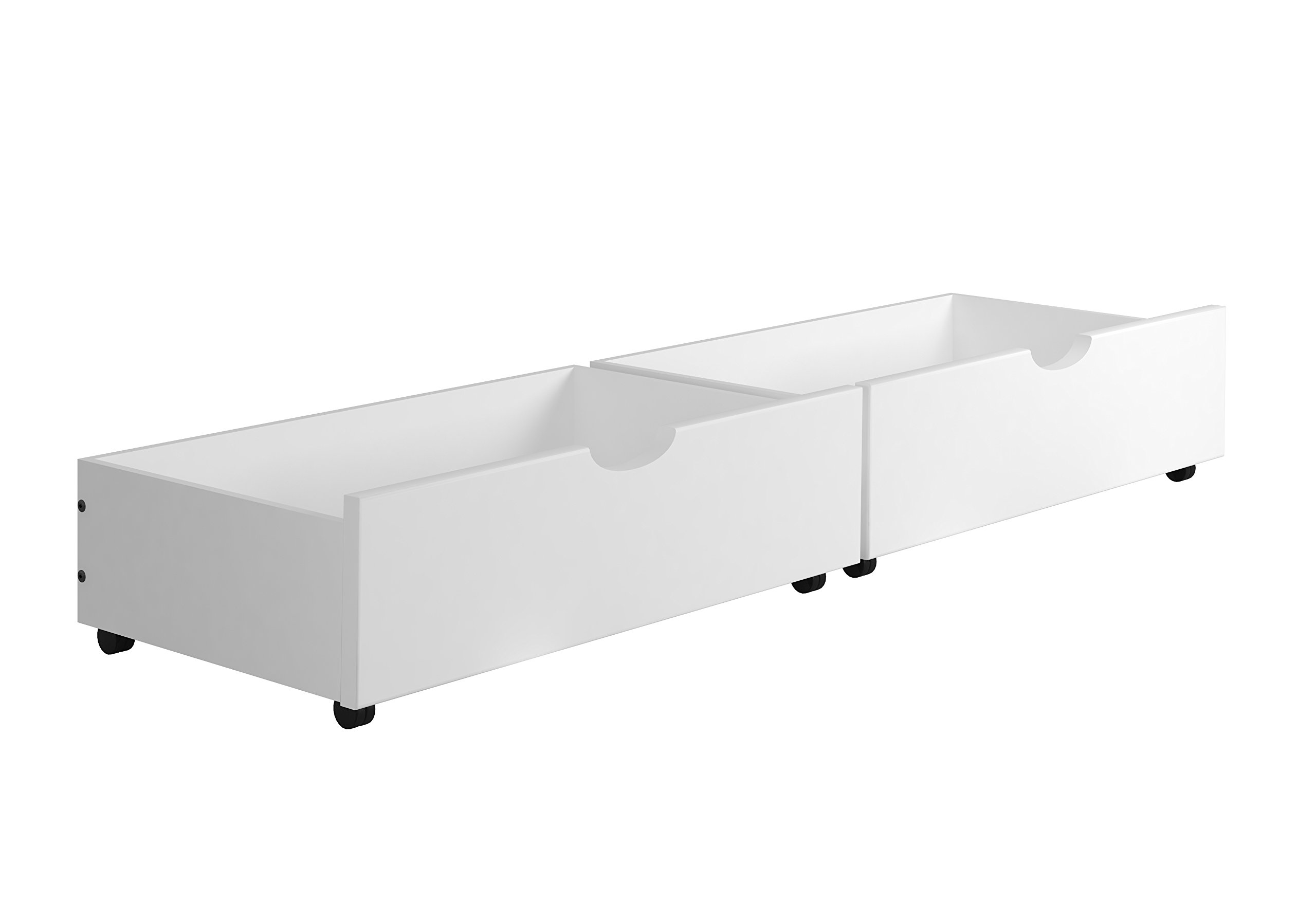 Donco Kids Bunk Bed with Storage Drawers - Twin Size White Bunk Bed Set of 2 - Space Saving Bedroom Furniture for Kids Rooms, Dorms & Small Spaces