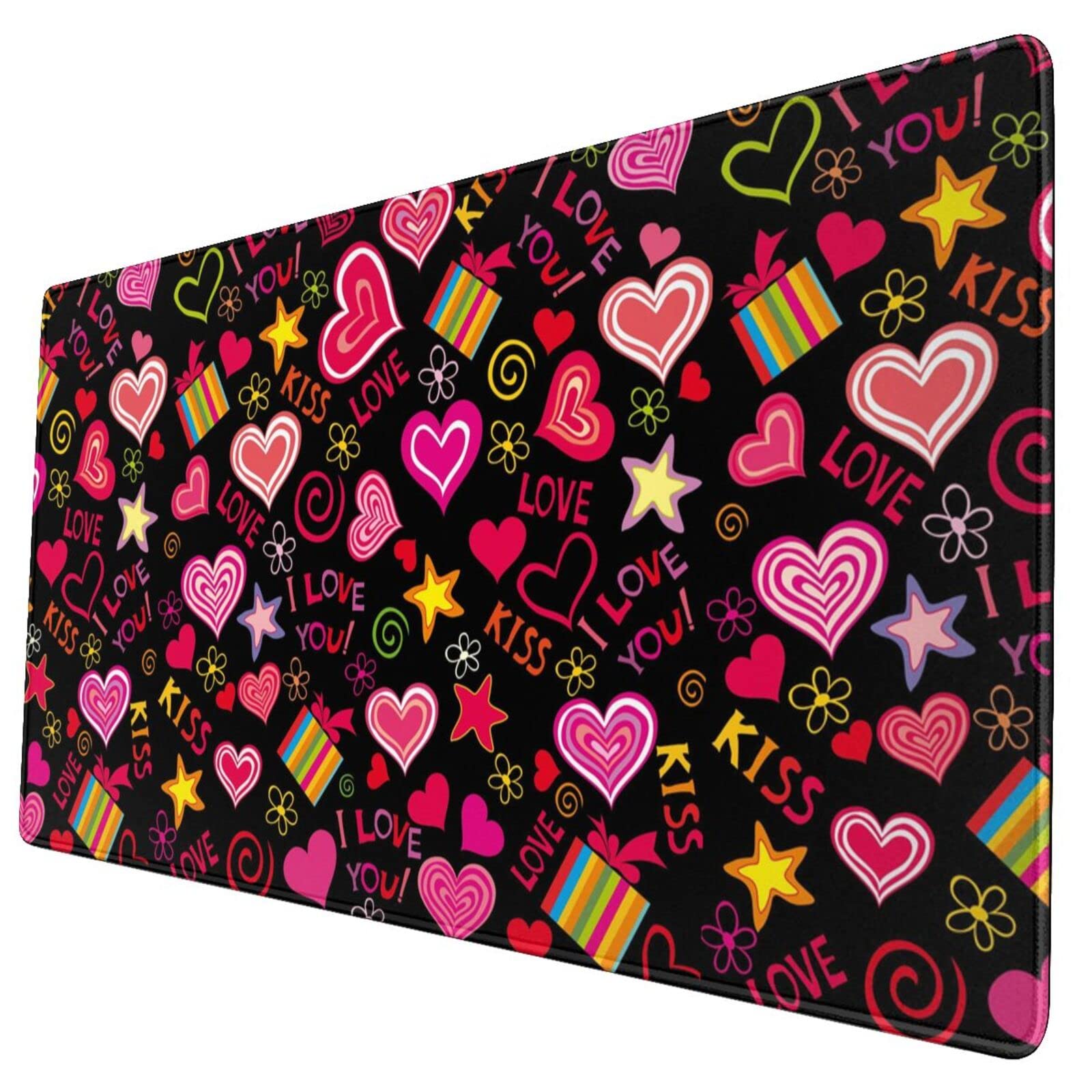 Romantic Heart Mouse Pad - Non-Slip Rubber Desk Mat for Office, Gaming & Home Use - Extended Rectangle Mousepad for Computers & Laptops | Perfect Gift for Valentine's Day & Couples