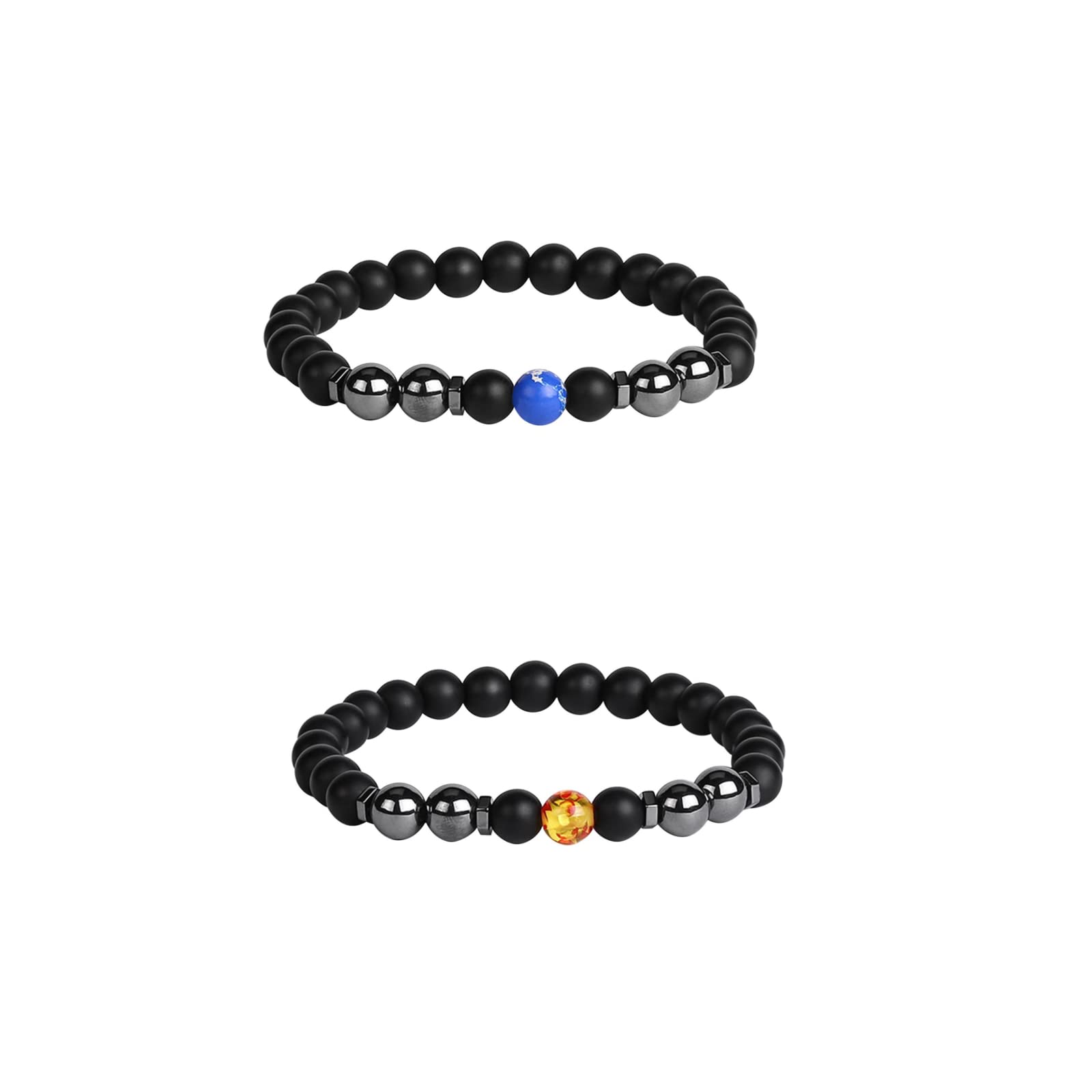 2PC Black Obsidian Slimming Anklet for Women & Men - Adjustable Lymphatic Drainage Bracelet & Anklet Set, Chakra Energy Protection Jewelry - Perfect for Yoga, Meditation & Wellness Gifts