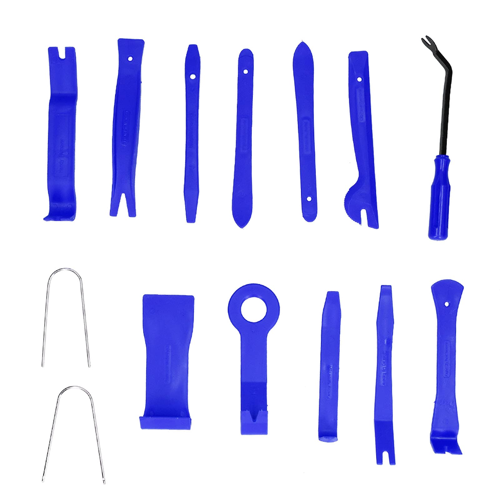 14Pcs Car Trim Removal Tool Kit - Auto Pry Tools for Audio CD, Central Control & Instrument Panel - Durable & Non-Scratch (Blue) | Perfect for Car Interior Repair, DIY Installation & Accessory Upgrades