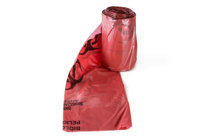 Biohazard Red 10 Gallon Trash Bags - 100 Count Box | Heavy-Duty Disposal Bags for Medical Waste, Laboratories & Hazardous Materials