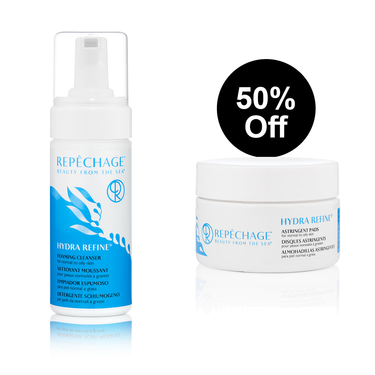 Buy Hydra Refine Foaming Cleanser & Get 50% Off Hydra Refine Astringent Pads | Acne Treatment & Pore Minimizing Skincare Set | Perfect for Oily & Combination Skin Care Routine