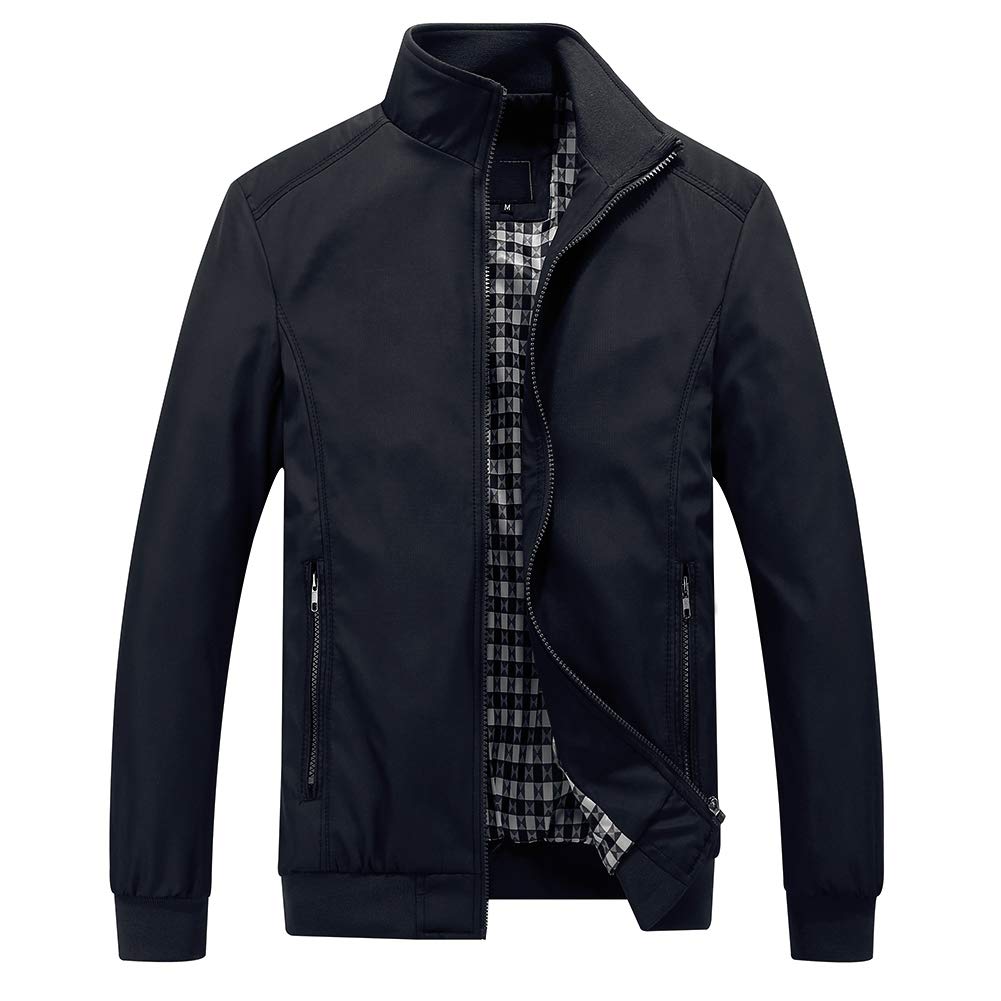 Men's Lightweight Outdoor Zipper Softshell Windbreaker Jacket - Waterproof, Windproof & Breathable - Black - Perfect for Hiking, Camping & Travel