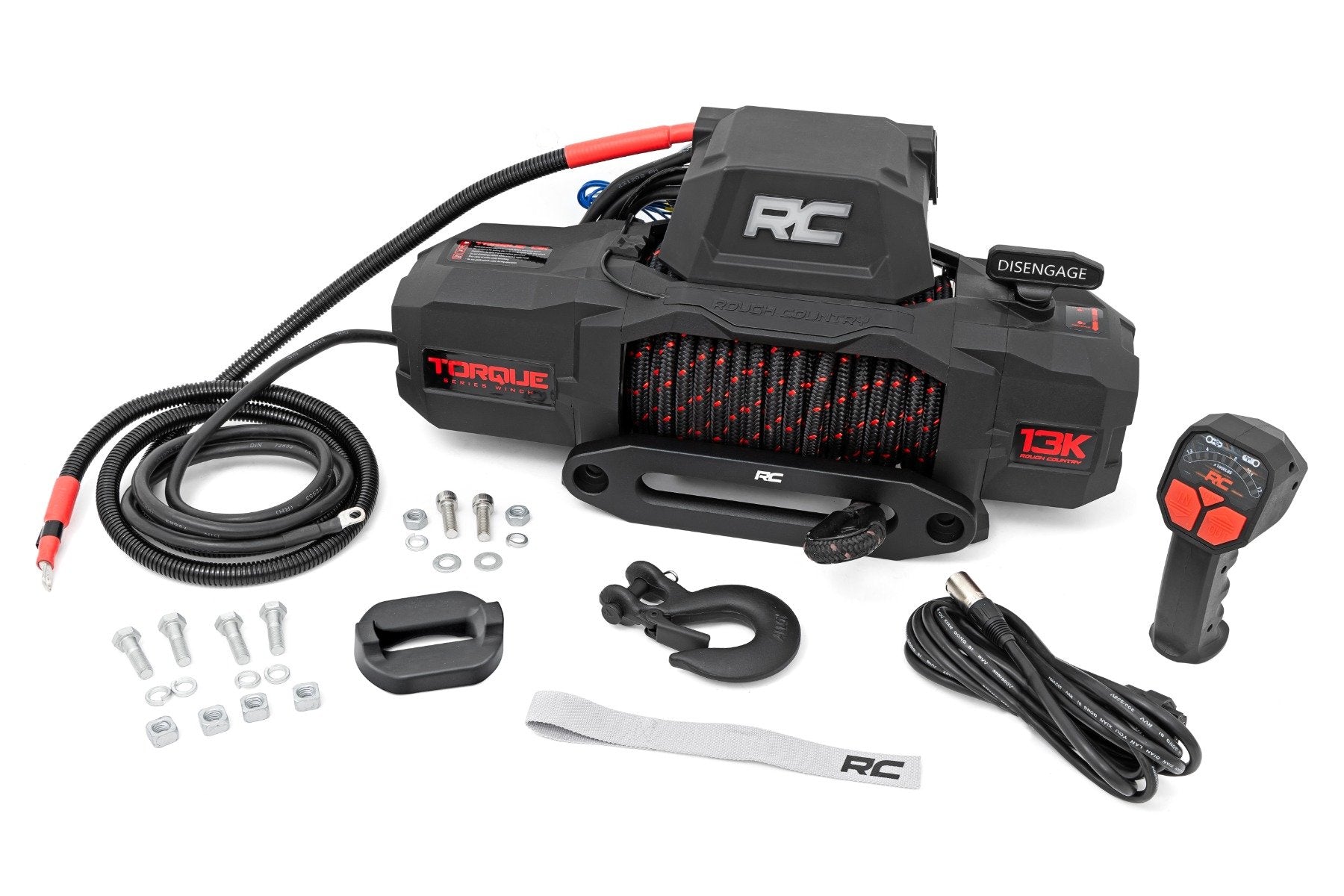 13000 Lb Heavy Duty Winch with Synthetic Rope - TS13000S Pro Series Off-Road Recovery Winch for Trucks, Jeeps & ATVs - Perfect for Towing, Off-Roading & Emergency Vehicle Recovery