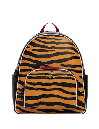 Coach Court Backpack with Tiger Print - Stylish Designer Backpack for Women & Men | Perfect for Work, School & Travel | Durable & Fashionable Laptop Backpack
