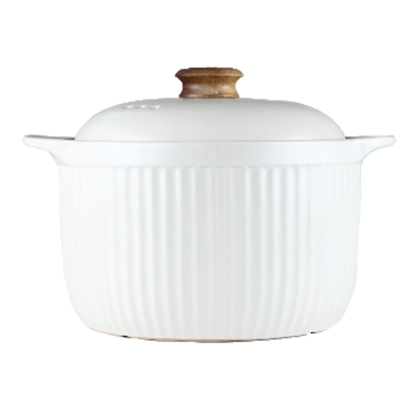 Premium 5.5L Ceramic Stock Pot with Lid - Large Capacity Earthenware Casserole for Cooking Soup, Stew, Porridge & Vegetables - Oven & Stovetop Safe (White) - Perfect for Family Meals, Meal Prep & Slow Cooking