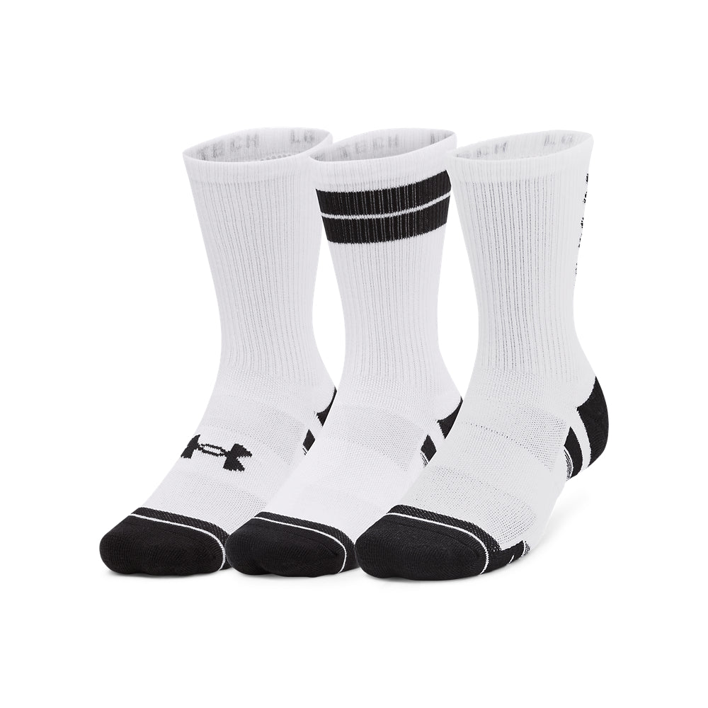 Under Armour Performance Tech Crew Socks 3-Pack for Men & Women - Moisture-Wicking Athletic Socks for Running, Gym & Sports