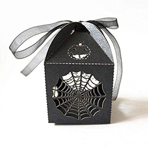50pcs Halloween Spider Web Candy Boxes - Party Treat Boxes for Horror Theme Events