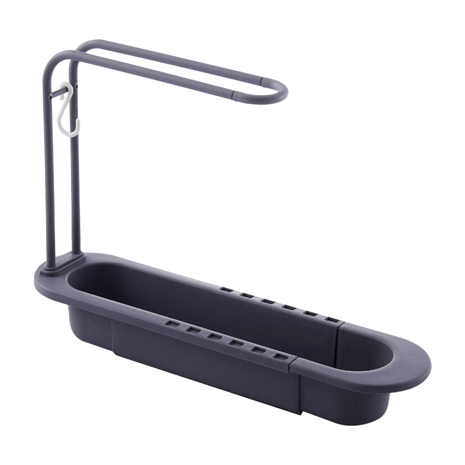 Stainless Steel Faucet Clip Rack - Kitchen Sink Sponge Holder & Soap Storage Box with Drying Rod - Perfect for Organizing Dish Sponges, Brushes, and Cleaning Rags in Bathroom or Kitchen