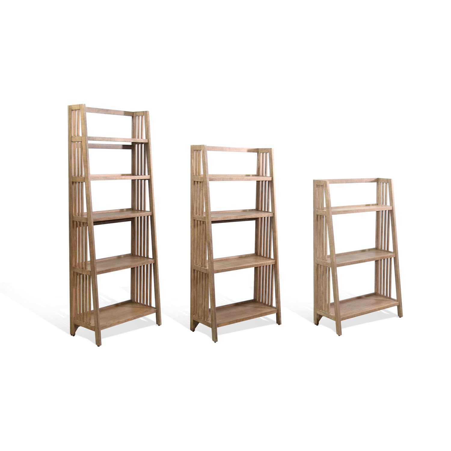 Sunny Designs Desert Rock 72 Inch Tall Folding Bookcase - Modern Bookshelf for Home Office, Living Room & Bedroom Storage