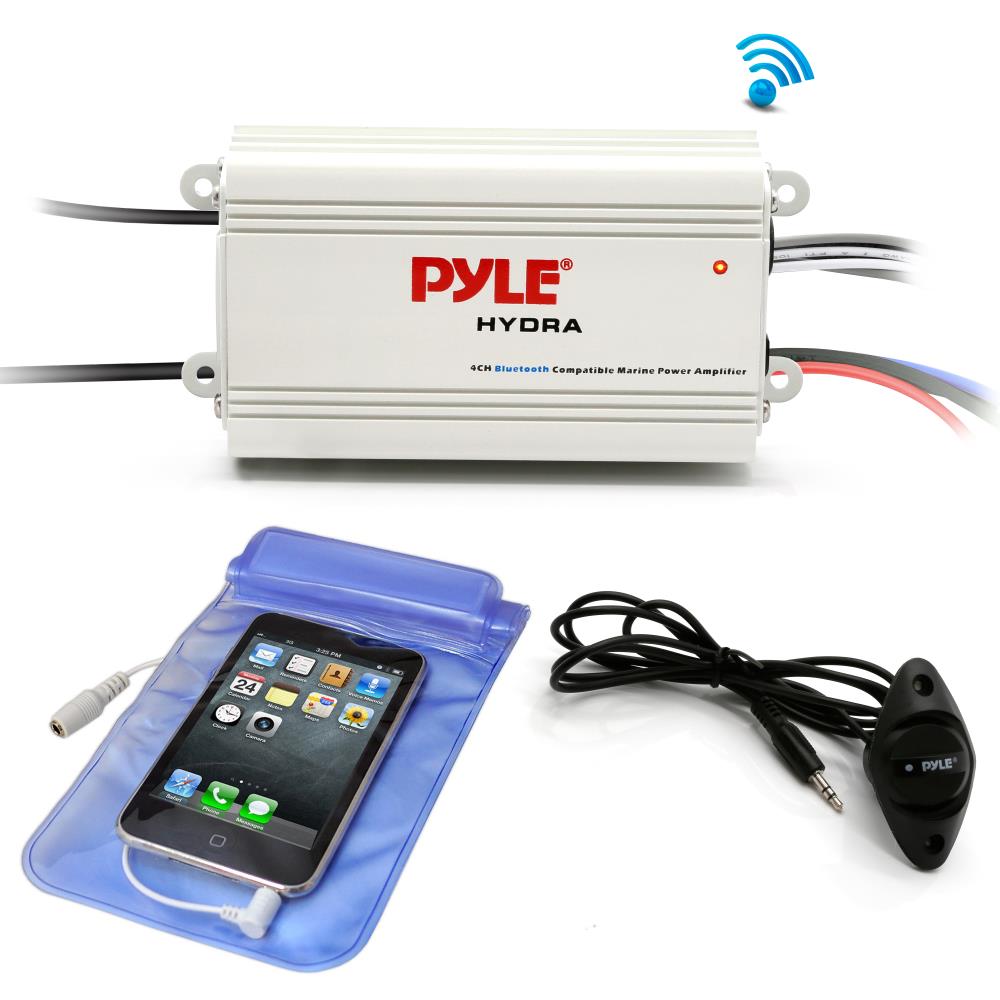 4 Channel Bluetooth Marine Amplifier Kit - Waterproof Boat Audio System for Outdoor Boating & Fishing Adventures