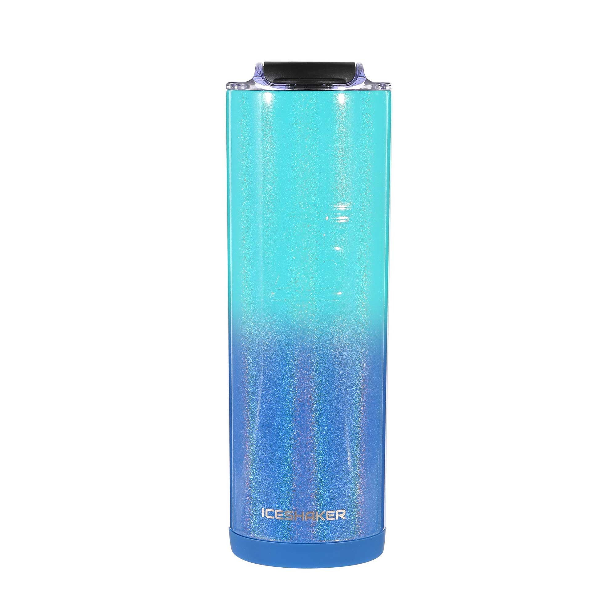 20oz Skinny Tumbler with Lid and Straw - Insulated Stainless Steel Travel Mug, Leakproof Ocean Breeze Design - Perfect for Coffee, Iced Tea & Cold Drinks at Work, Gym or Outdoor Activities