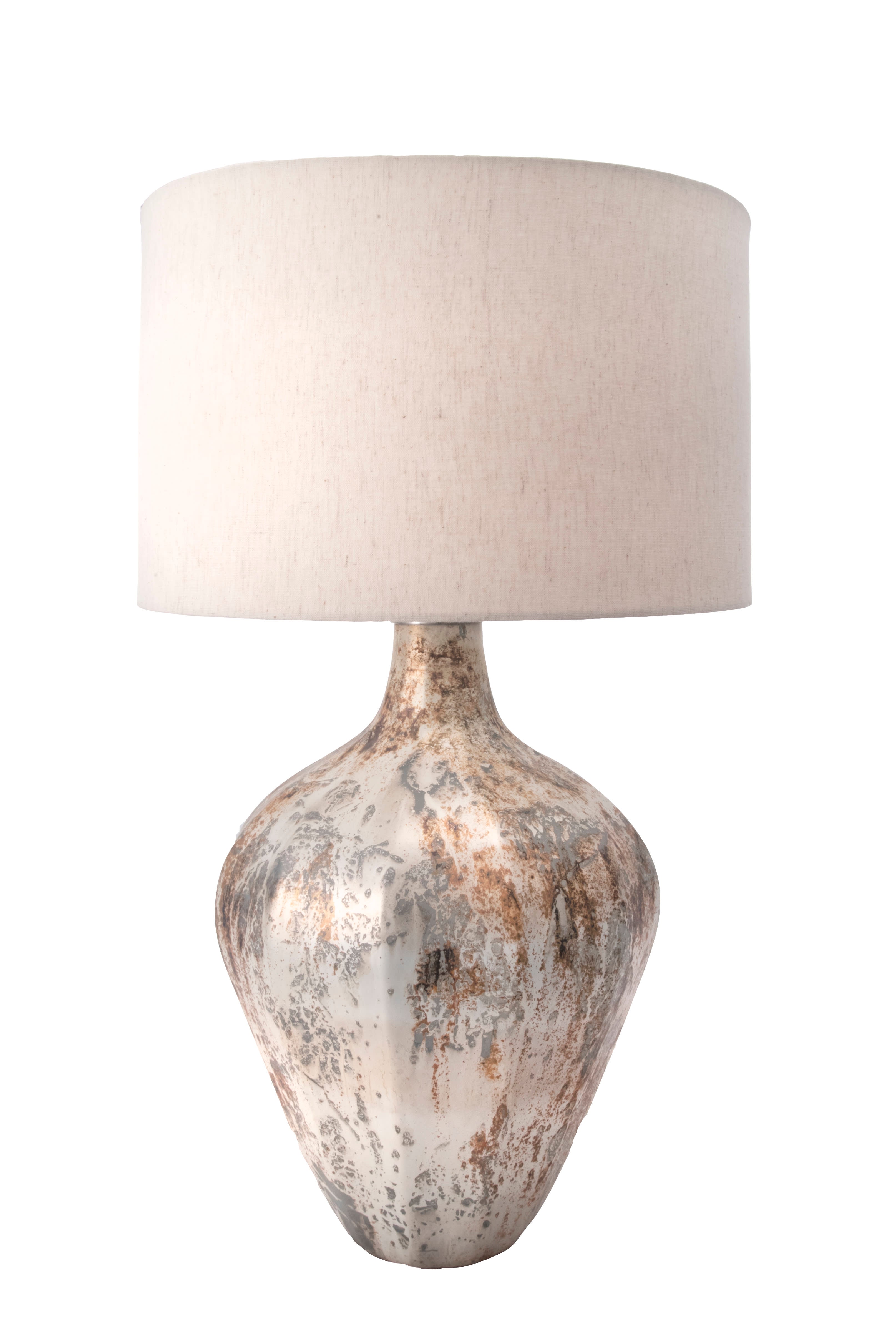 30 Inch Wende Glass Vase Table Lamp - Modern Grey LED Home Decor for Living Room, Bedroom & Office Lighting