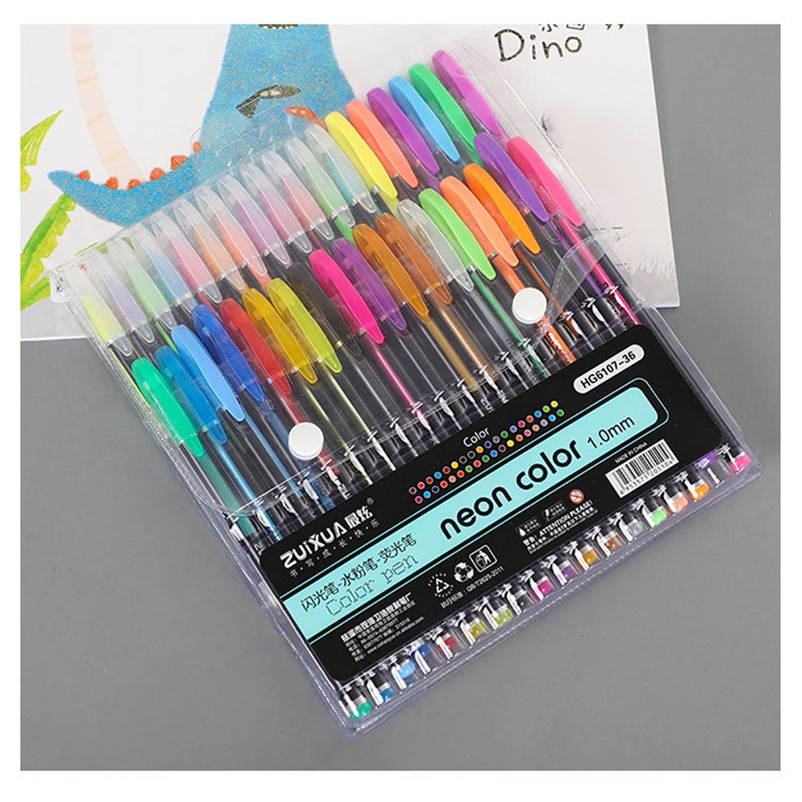 Shusuen Glitter Gel Pens Set - 24 Vibrant Colors Fine Tip Gel Pens for Coloring Books, Drawing, Doodling, Journaling & Crafting | Perfect for Art Projects, Scrapbooking & School Supplies
