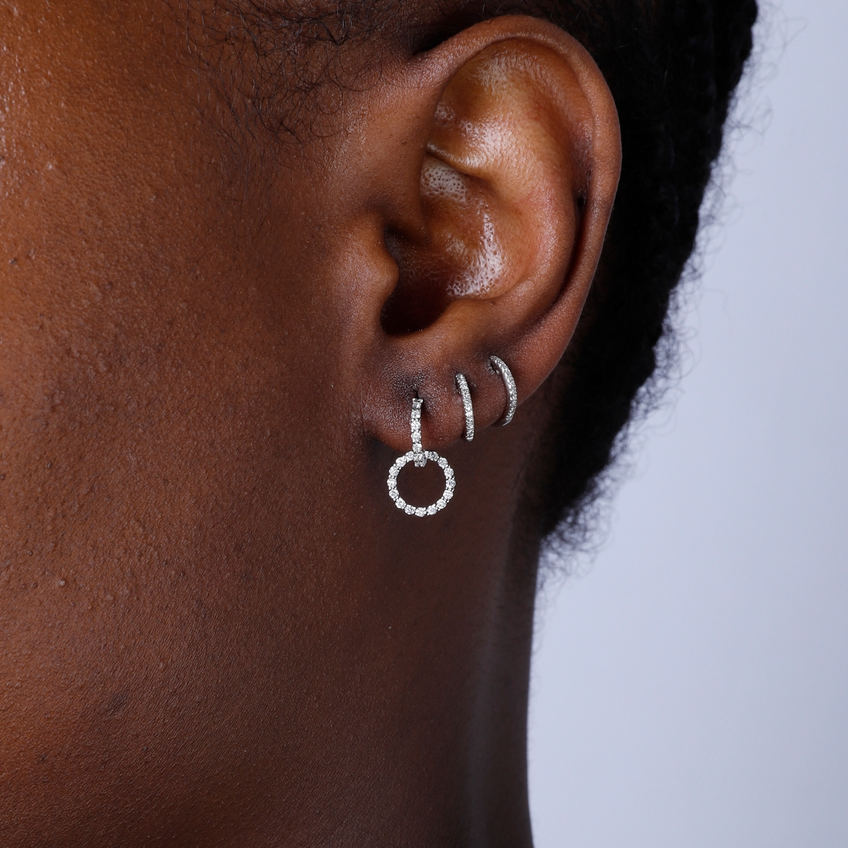 Open Circle Diamond Drop Earrings for Women - Elegant Sterling Silver Dangle Earrings for Party, Wedding & Everyday Wear