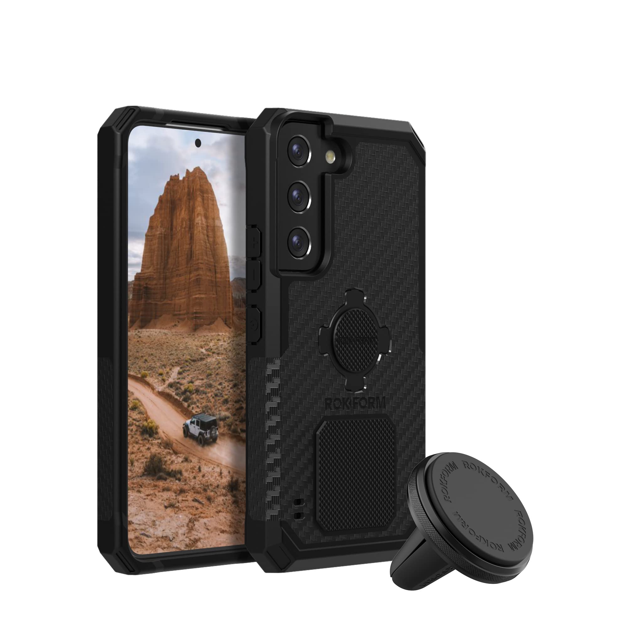 Rokform Galaxy S22 5G Rugged Case with Super Grip Car Vent Mount - Durable Protection for Driving, Commuting, and Outdoor Adventures