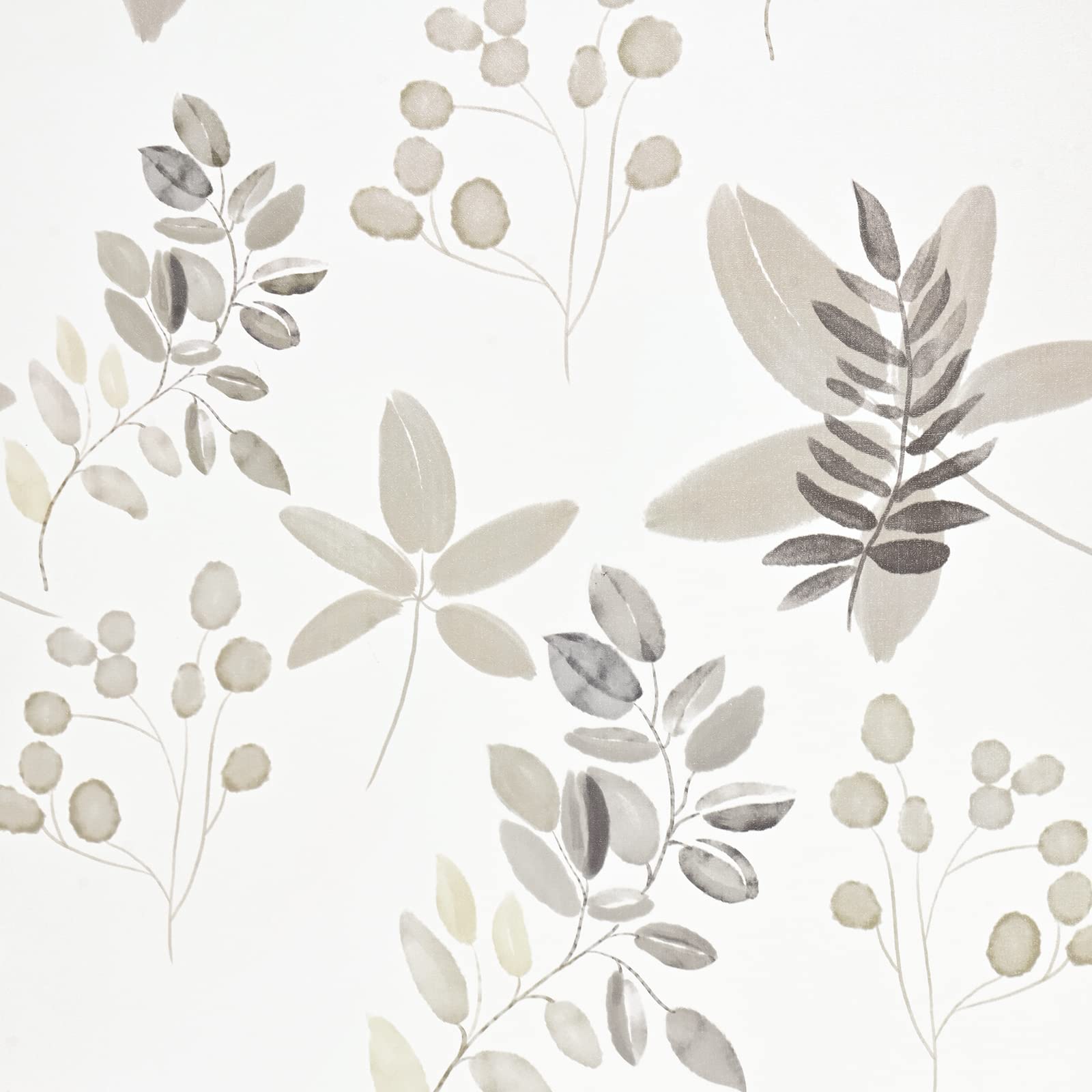 Caltero Beige Floral Peel and Stick Wallpaper - 17.3''×98.4Ft Removable Olive Eucalyptus Leaves Contact Paper for Cabinets, Walls & Furniture | Self-Adhesive Wall Liner for Kitchen, Bedroom, Office & Home Decor