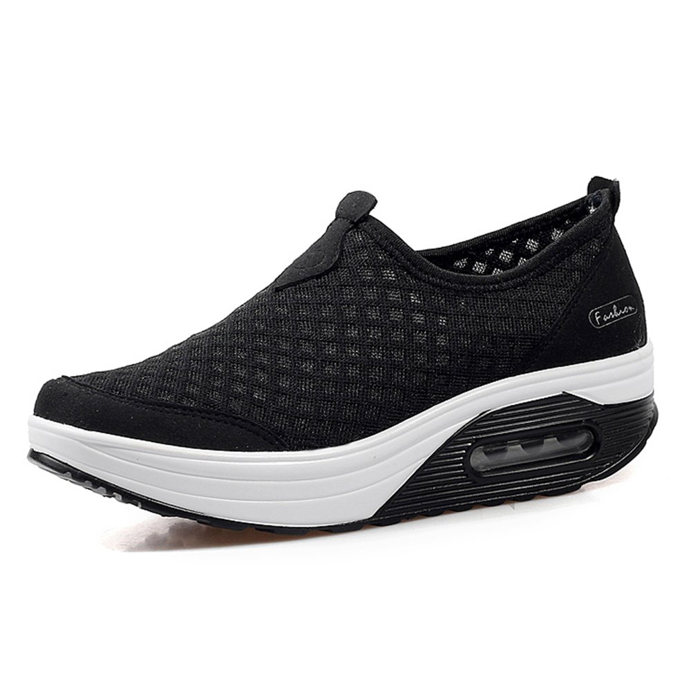 Women's Comfortable Slip-On Platform Sneakers - Breathable Mesh Walking Shoes for Fitness & Toning | Perfect for Workouts, Casual Wear & Everyday Comfort
