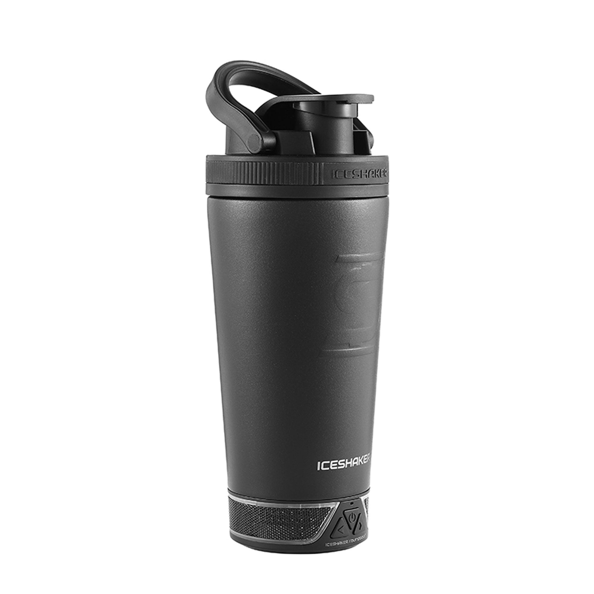 Ice Shaker X Bumpboxx Speaker Bottle - 32oz Insulated Water Bottle with Bluetooth Speaker, Black - Perfect for Gym, Workouts, Outdoor Adventures & Travel