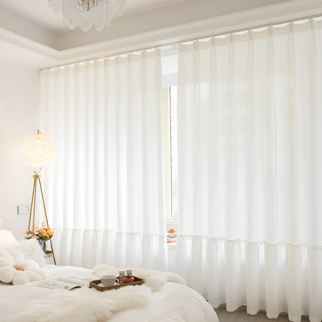Kailyn Airy Gauze Grommet Light Filtering Curtains - Custom Window Treatments for Living Room, Bedroom & Nursery - Soft Sheer Drapes for Privacy & Natural Light Control