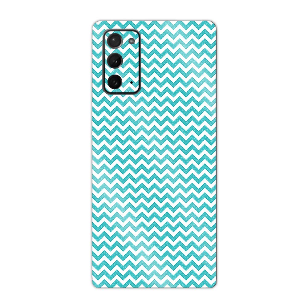 MightySkins Glossy Glitter Skin Cover for Samsung Galaxy Note 20 5G - Turquoise Chevron Design | Protective & Durable High-Gloss Finish | Easy to Apply, Remove & Change Styles | Made in USA | Perfect for Daily Use, Travel & Customizing Your Phone