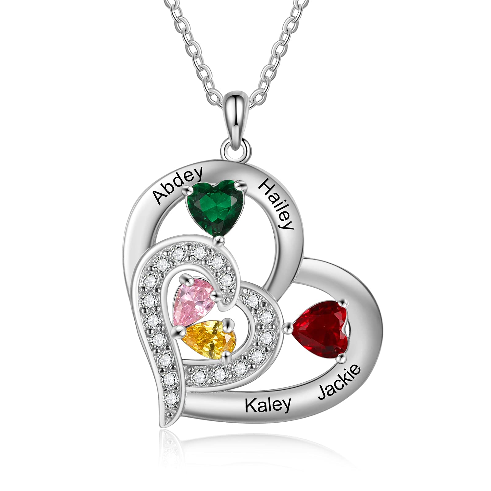 Personalized Birthstone Necklace for Women - Custom Name Mother's Jewelry Gift for Mom, Grandma, Wife & Daughter | Perfect for Mother's Day, Birthday & Anniversary Gifts