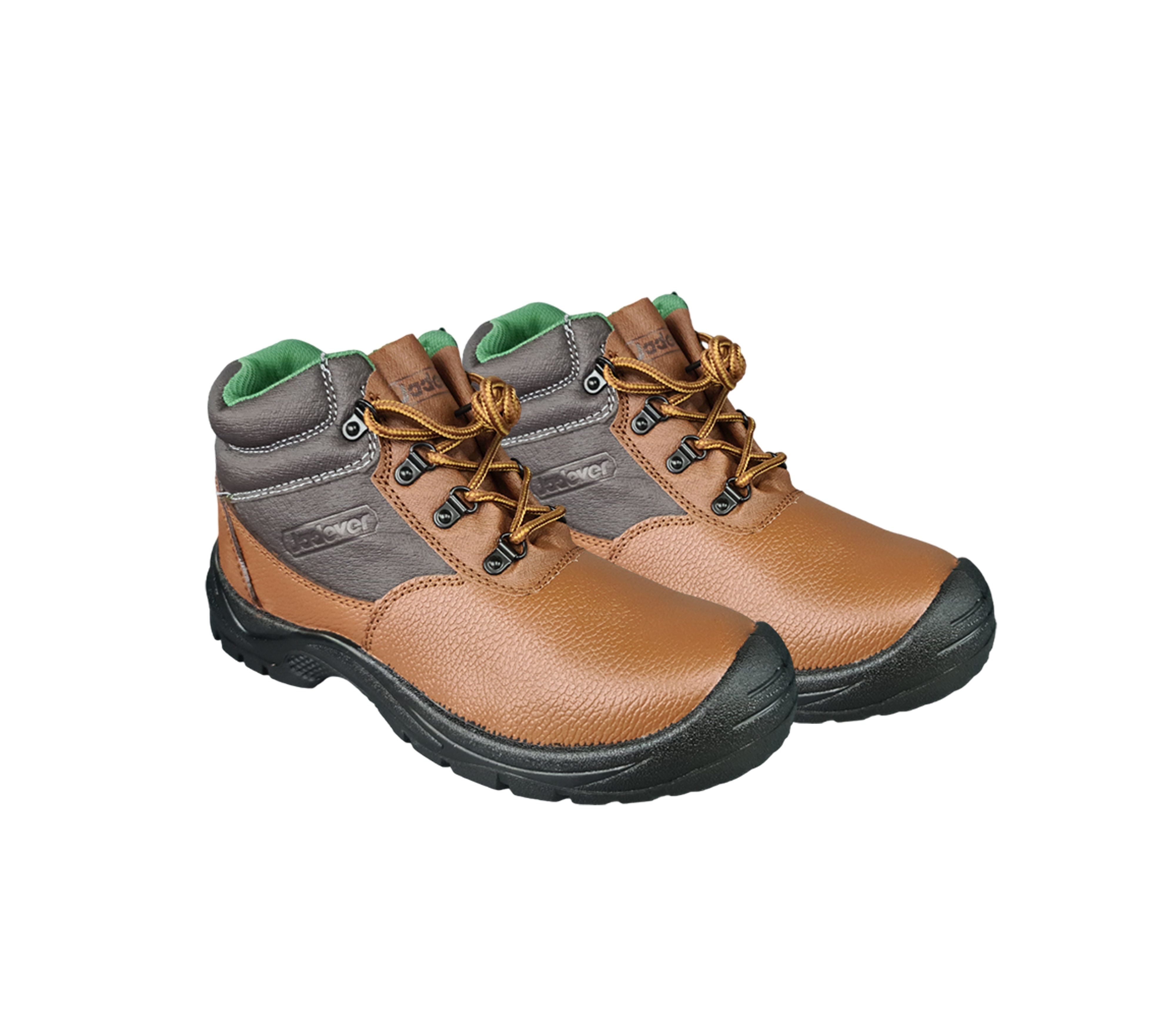 Jadever Steel Toe Leather Safety Boots - Anti-Slip Rubber Sole for Construction & Industrial Work - Durable Cement Worker Shoes for Men