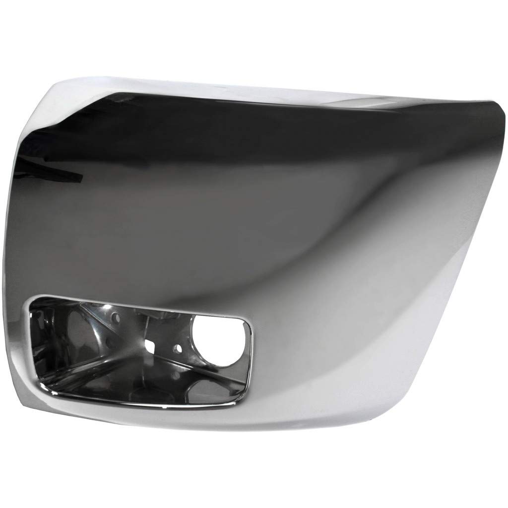 Chrome Plastic Front Bumper End Cap for Chevy Silverado 1500 2007-2013 (Driver Side w/ Fog Lights) - GM1004156 20985757 | Replacement Part for Truck Accessories & Off-Road Protection