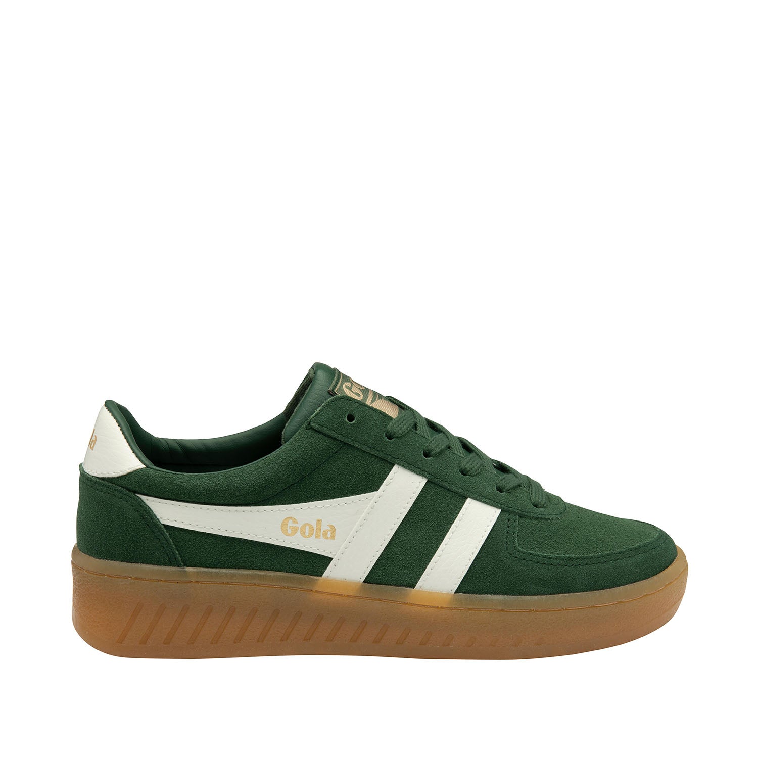 Gola Women's Grandslam Suede Sneakers in Green - Classic Retro Running Shoes for Casual Wear, Gym & Street Style Fashion