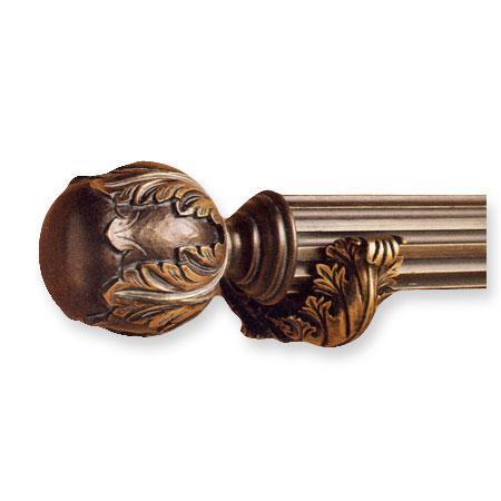 Antique Steel Black Highlight Grooved Wood Pole - Finial Company - Perfect for DIY Home Decor, Furniture Legs, and Craft Projects