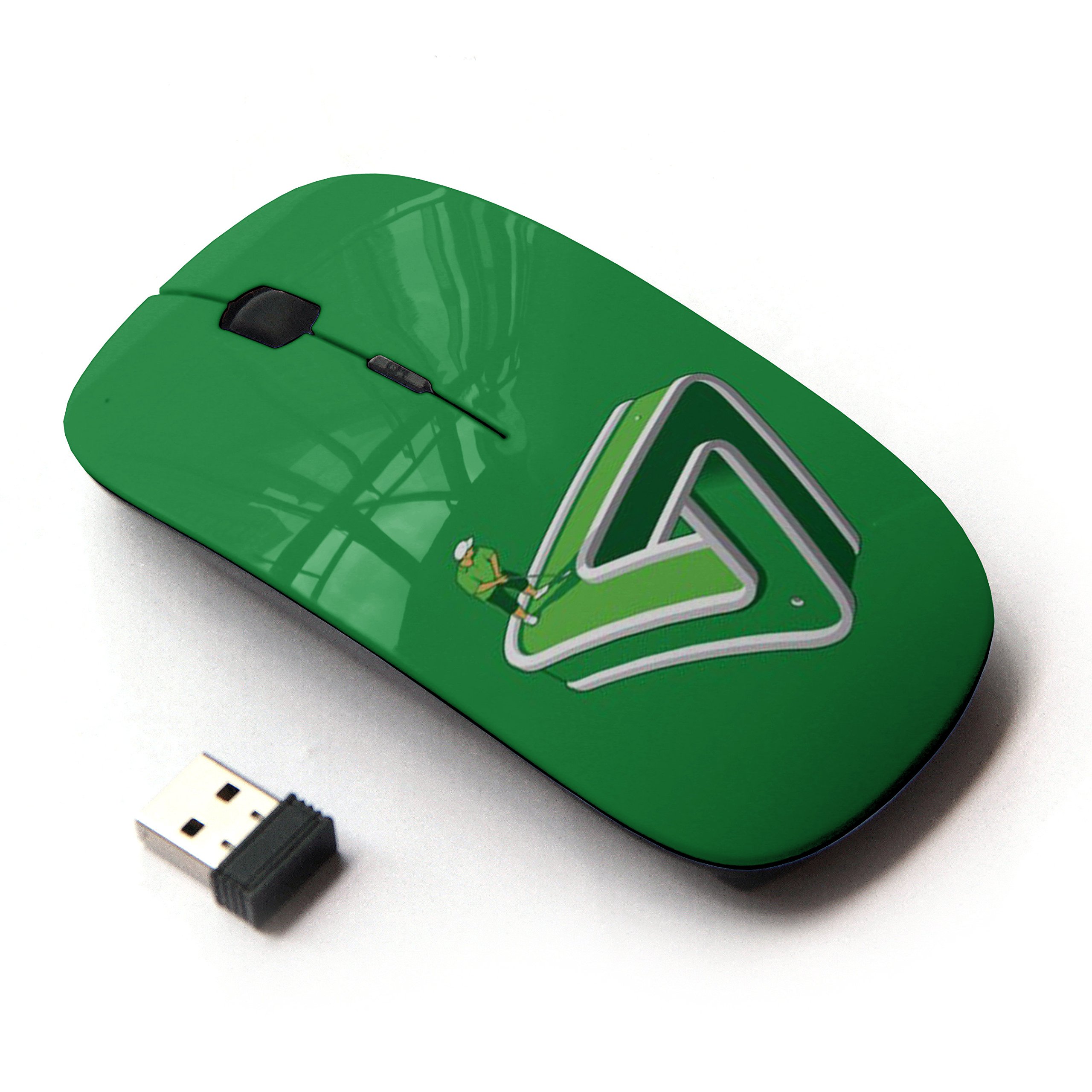 2.4G Wireless Optical Mouse - Green Putting Golf Design | Ergonomic & Portable for Office, Gaming, and Travel Use
