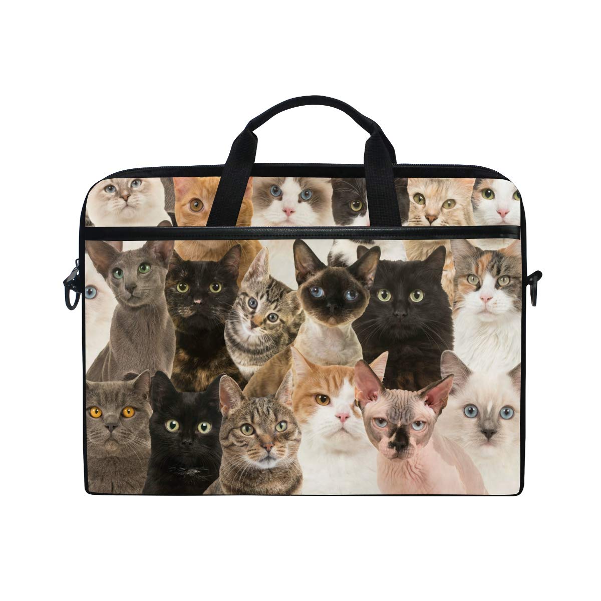 14-14.5 Inch Laptop Sleeve with Cat Art Painting - Protective Computer Case for MacBook, Dell, HP | Waterproof Shoulder Bag for Office, School, Travel | Perfect Gift for Women & Men