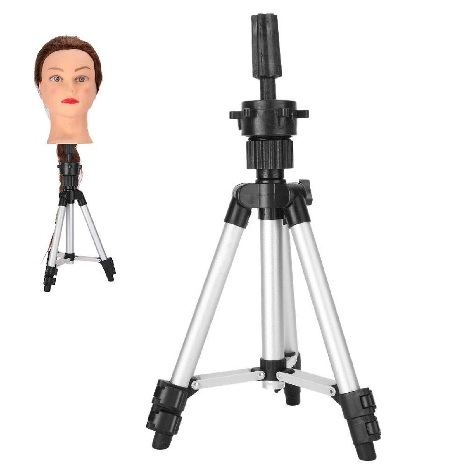 Adjustable Wig Head Stand Tripod for Hair Styling, Braiding & Cutting Practice - Professional Salon Mannequin Head Holder for Wigs & Hairdressing Tools (Perfect for Home Salon, Cosmetology School & Hair Extension Training)