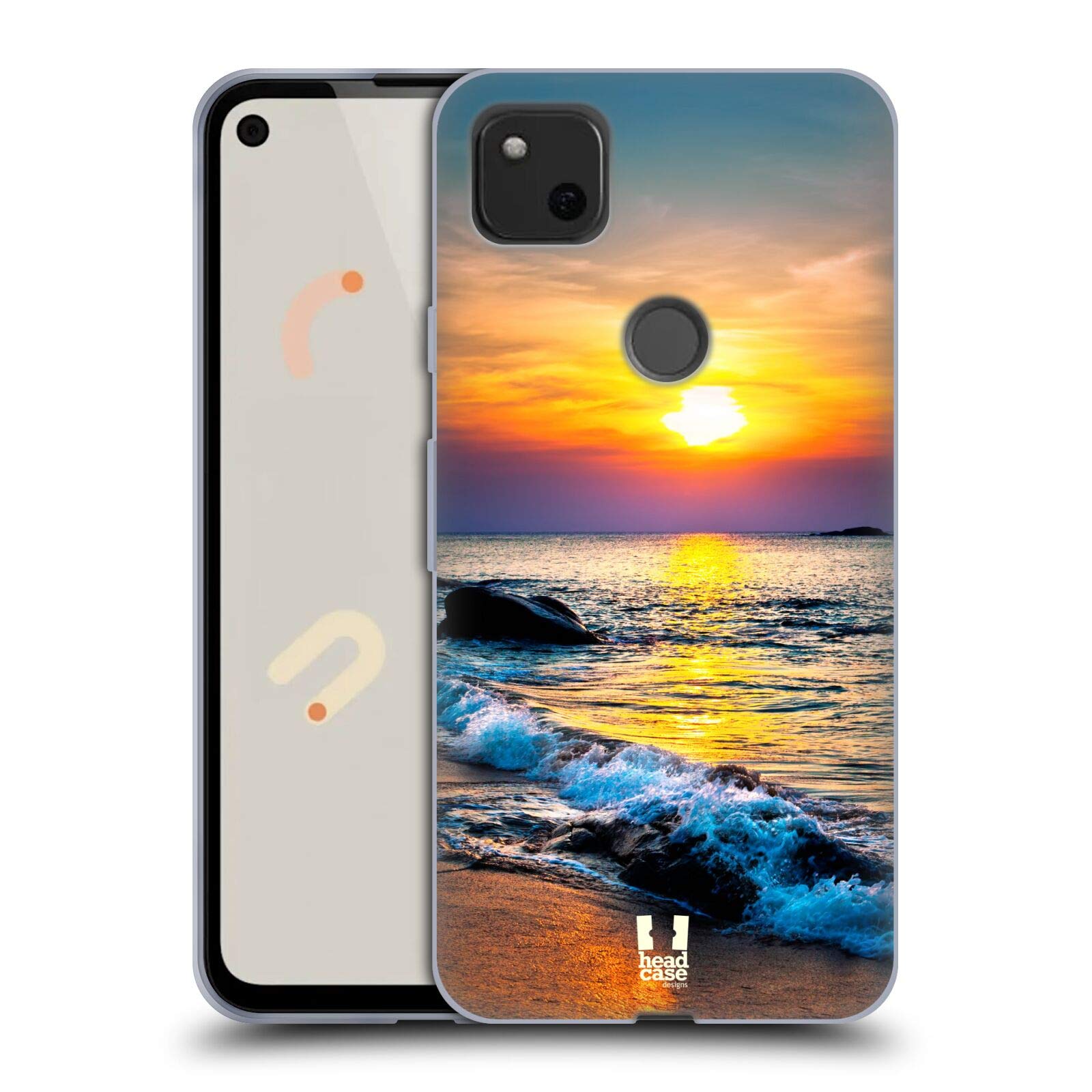 Colorful Sunset Soft Gel Case for Google Pixel 4a - Beach Style Protection