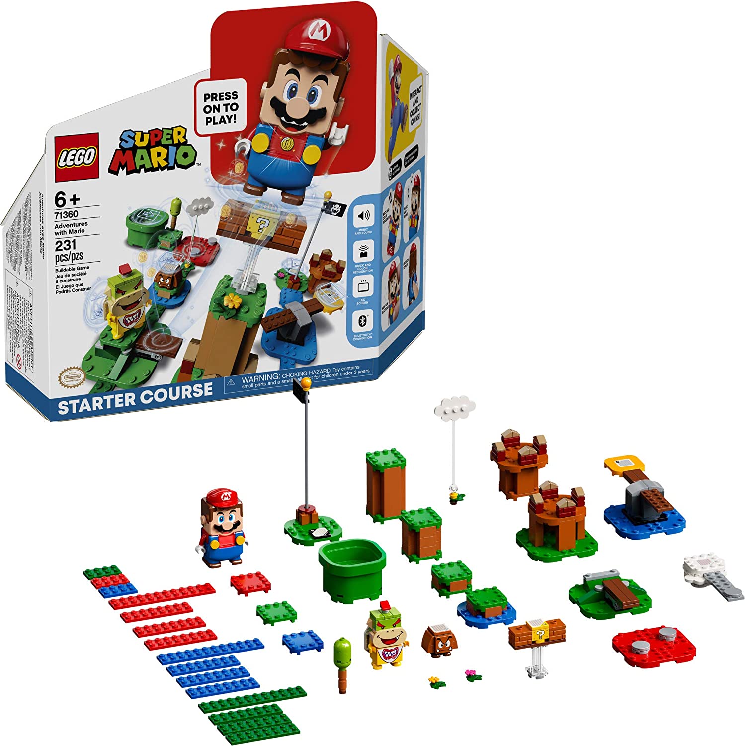LEGO Super Mario Adventures with Mario Starter Course 71360 - Interactive Building Toy Set for Kids, Collectible Gift for Nintendo Fans - Perfect for Creative Play & Family Game Nights
