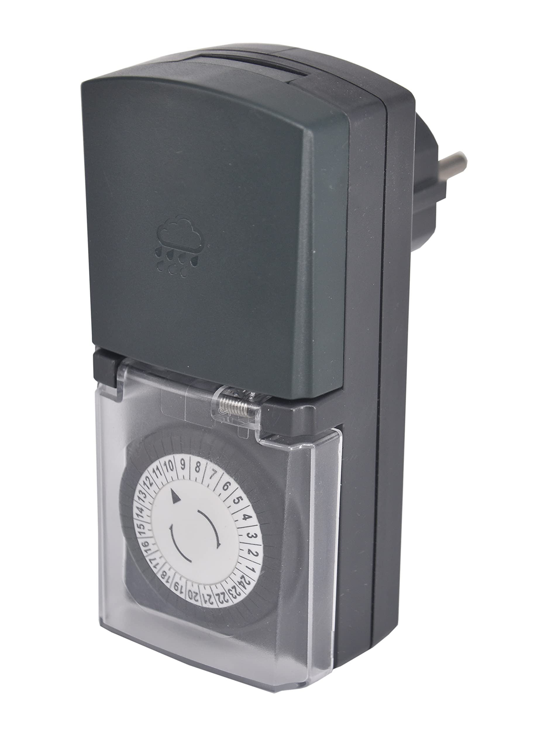 Electraline 59502 Outdoor Digital Timer with Daily Programming, IP44 Waterproof, Green - Perfect for Garden Lights, Pool Pumps & Holiday Decorations