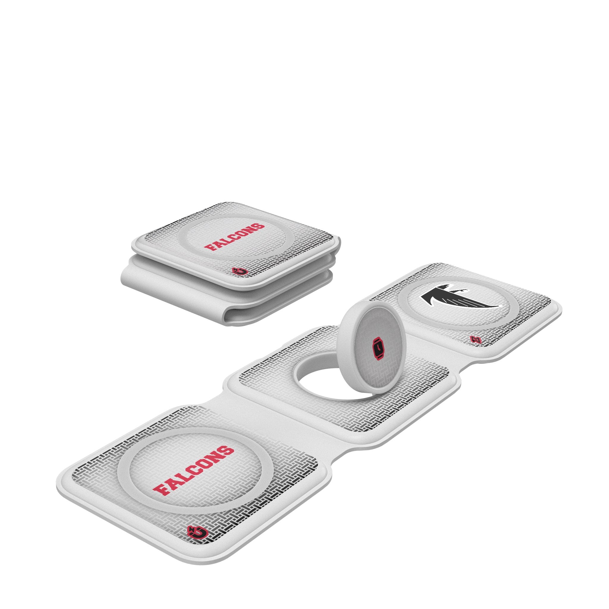 Atlanta Falcons Classic Linen Foldable 3-in-1 Charger - Portable Phone Charger for iPhone, Android & AirPods - Perfect for Travel, Office & Home Use